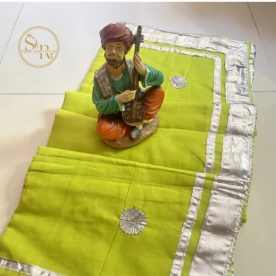 Cotton Kachhi Gota Patti With Kinari Work