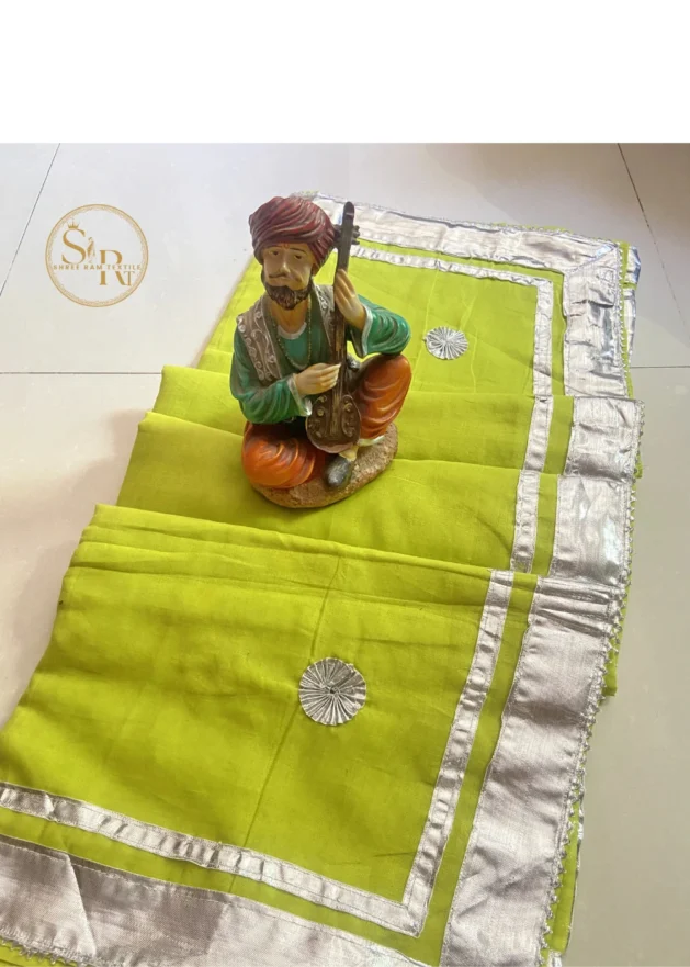 Cotton Kachhi Gota Patti With Kinari Work