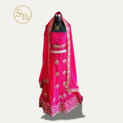 Bandhej lehenga Blouse With Dupatta Mothara