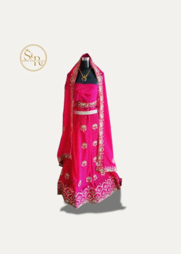 Bandhej lehenga Blouse With Dupatta Mothara