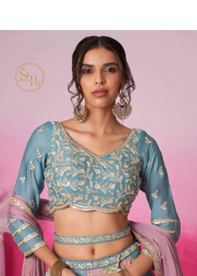 Multicolor Lehenga Georgette Work With Dupatta